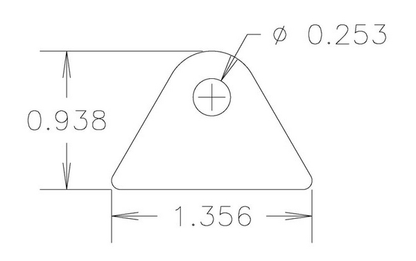 4130 1/8" THK, 1/4" HOLE, 5/8" HT, STRAIGHT CHASSIS TAB - QTY 4